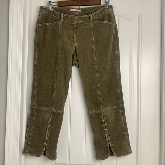 Gianni Bini Pea Green Corduroy Retro Capris - Picture 1 of 4